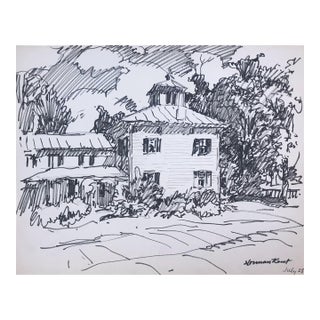 1950s Norman Kent New England Drawing For Sale