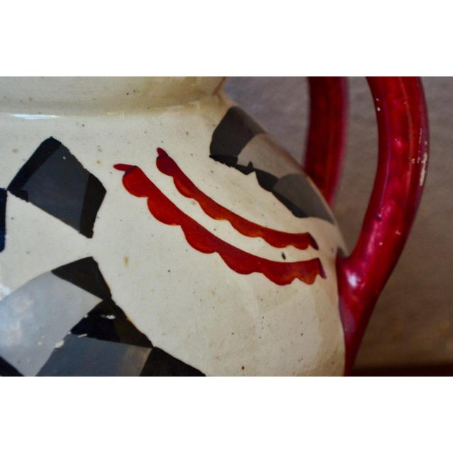 Ceramic Large Art Deco Vase with Double Handles from Betzy Augeron, France, 1930s For Sale - Image 7 of 18