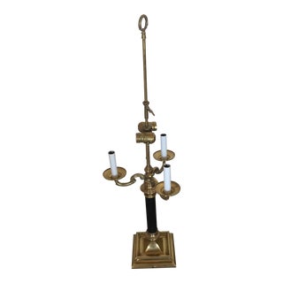Baldwin Brass & Black 3-Candle Bouillotte Lamp Base For Sale