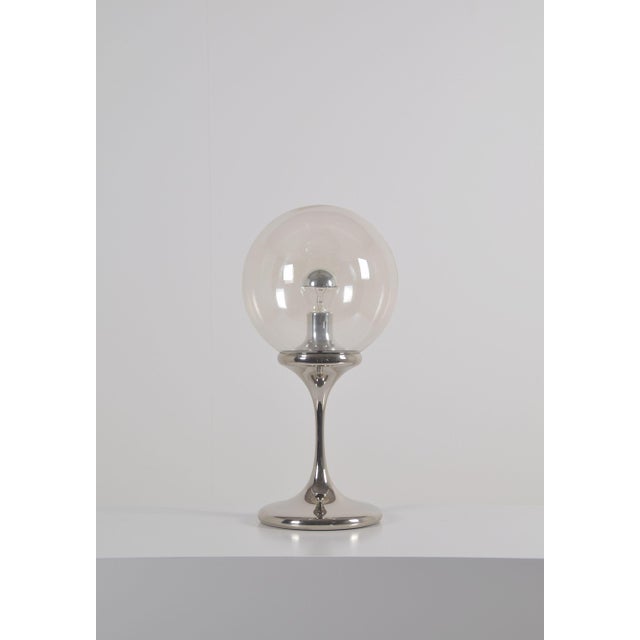 Metal Space Age Chrome and Glass Table Lamp by Doria Leuchten, Germany, 1970s For Sale - Image 7 of 7