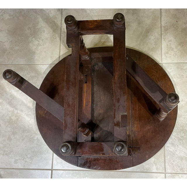 1960s Low Oak Drop Leaf Tea Table For Sale In Miami - Image 6 of 10