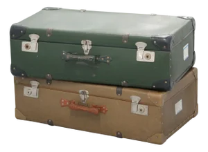 Vintage German Travel Suitcases, 1950s, Set of 2