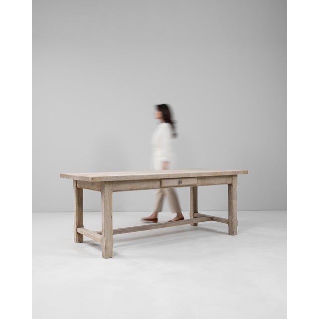Late 20th Century 20th Century French Oak Dining Table With Drawer For Sale - Image 5 of 18