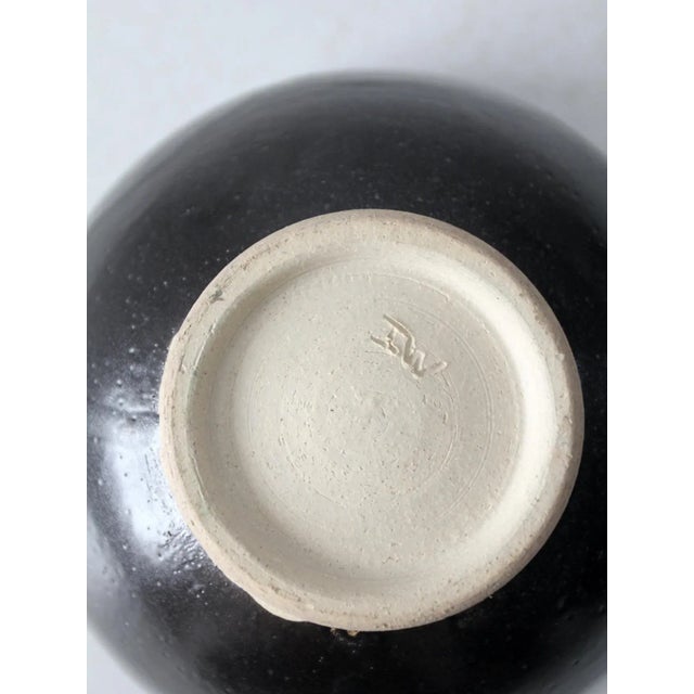 Black Vintage Studio Pottery Bowl For Sale - Image 8 of 9