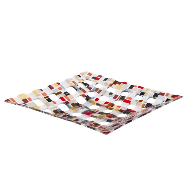 Contemporary Renato Foti 2006 Large Fused Glass Tray For Sale - Image 3 of 8