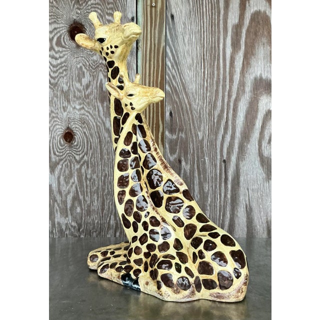 Mid 20th Century Vintage Boho Glazed Ceramic Giraffe For Sale - Image 5 of 7