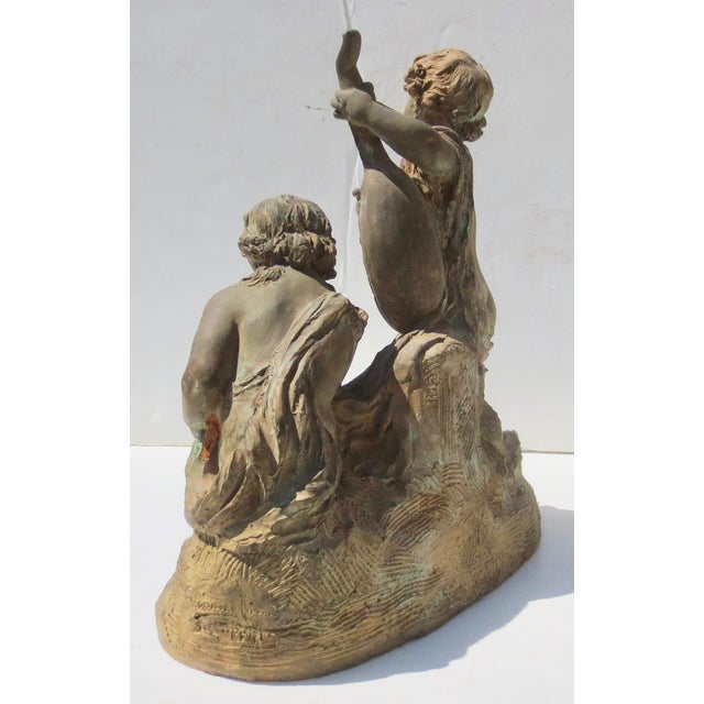 Terra Cotta Allogory Fernand Cian Paris Circa 1930s For Sale - Image 4 of 17