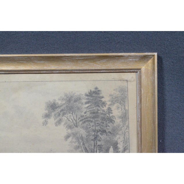 19th Century European School Pastoral Landscape With Cattle, Graphite Drawing For Sale - Image 4 of 10