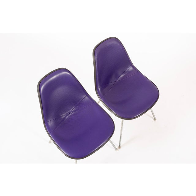 Purple Vintage Mid Century Purple DSX Side Chairs by Eames for Herman Miller For Sale - Image 8 of 14
