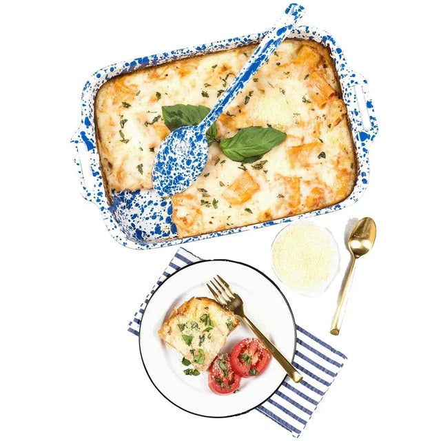 Enamel Splatter 3-Piece Storage Bowl Set, Blue Your baking needs just received an upgrade with this 3-Piece enamelware...