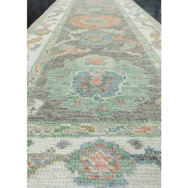 Textile Turkish Oushak Runner Rug 2'4" x 7'10" #17549 For Sale - Image 7 of 8
