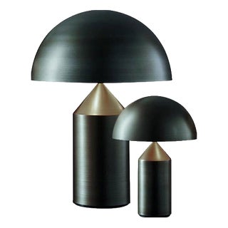 Atollo Medium and Small Bronze Table Lamps by Vico Magistretti for Oluce, Set of 2 For Sale