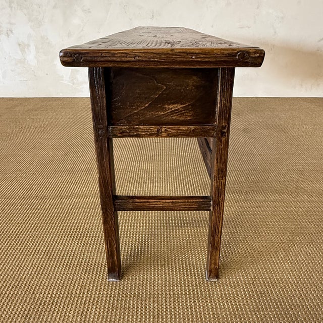 Vintage Reclaimed Pine 5 Drawer Console C. 1920 For Sale In Los Angeles - Image 6 of 13