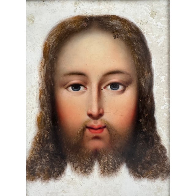 The Holy Face of Christ, 1800s, Oil on Copper For Sale - Image 5 of 7