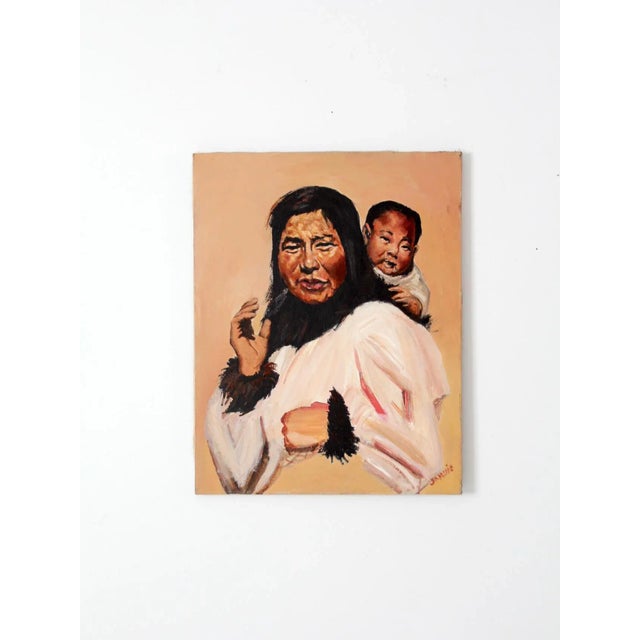 Vintage Portrait Oil Painting For Sale - Image 9 of 9