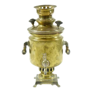 Antique Russian Brass Samovar with 1875 Markings