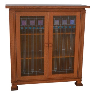 Swartzendruber Frank Lloyd Wright Inspired Oak Bookcase For Sale
