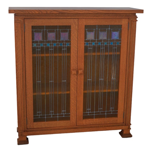 Swartzendruber Frank Lloyd Wright Inspired Oak Bookcase For Sale