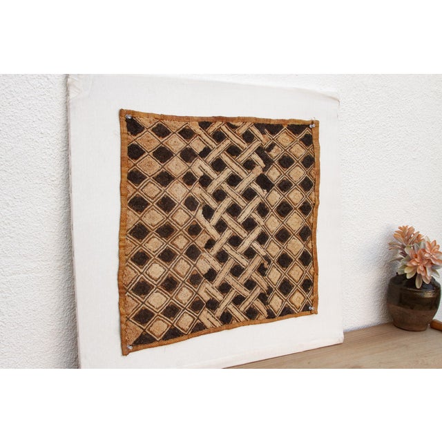 1950s Geometric African Kuba Cloth Panel For Sale - Image 5 of 8
