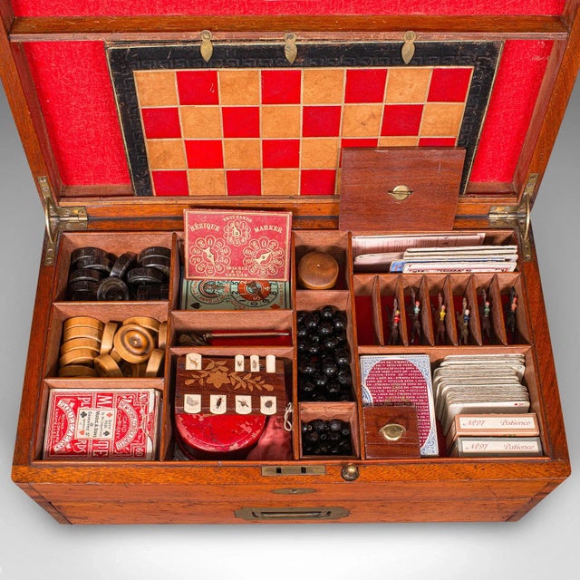 Mid 19th Century Antique Parlour Games Compendium, English, Gaming Box, Chess, Cards, Victorian For Sale - Image 5 of 12