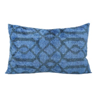 Tuttle Blue Silk Velvet Pillow For Sale