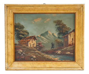 Gaudenz Taverna, Mountain Landscape, Painting on Panel