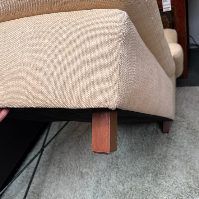 Textile Pottery Barn Livingstone Chaise Lounge, Tan For Sale - Image 7 of 11