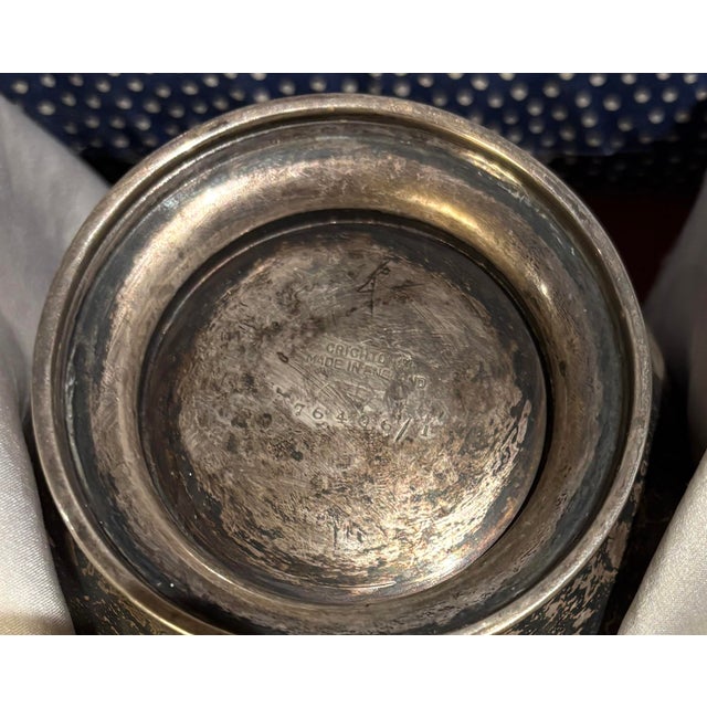 Silver Late 20th Century English Sterling Silver Creamer, Sugar and Slop Bowl Set-Hallmarked Monogram Esc - Set o f 3 For Sale - Image 8 of 9
