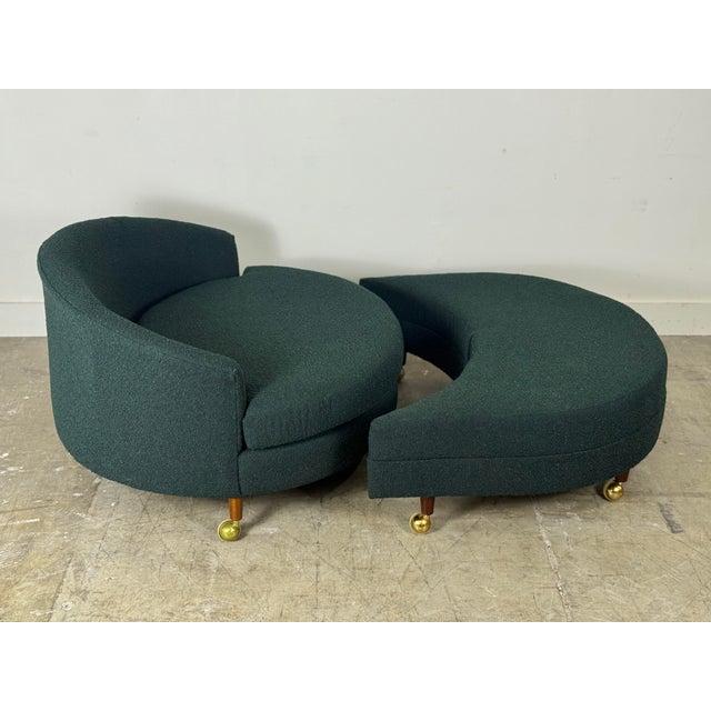 Mid-Century Modern 1960s Adrian Pearsall Tub Chair + Ottoman - Oversized Mid Century Modern Havana Lounge For Sale - Image 3 of 11
