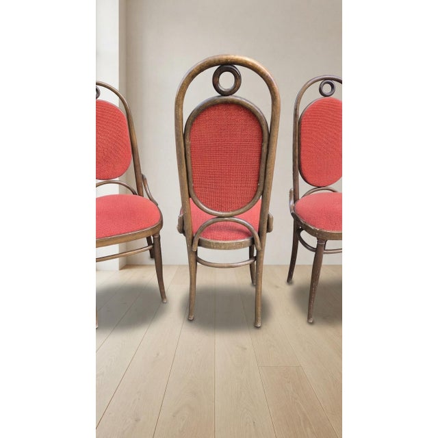 1920s Vintage Bentwood Dining Chairs with High Backrests from Thonet, 1920s, Set of 8 For Sale - Image 5 of 7