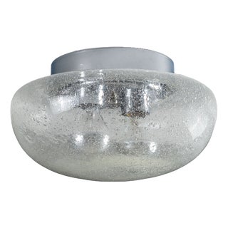 Vintage Ceiling Lamp in Bubble Glass and Chrome, 1960s For Sale
