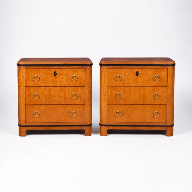 Midcentury Biedermeier Style Maple Chests Side Tables National Mt. Airy, Pair For Sale - Image 9 of 9