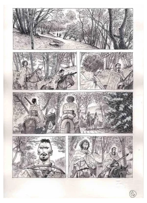 Vincenzo Bizzarri, Hunting and Brigands, Ink & Watercolor on Paper, 2015