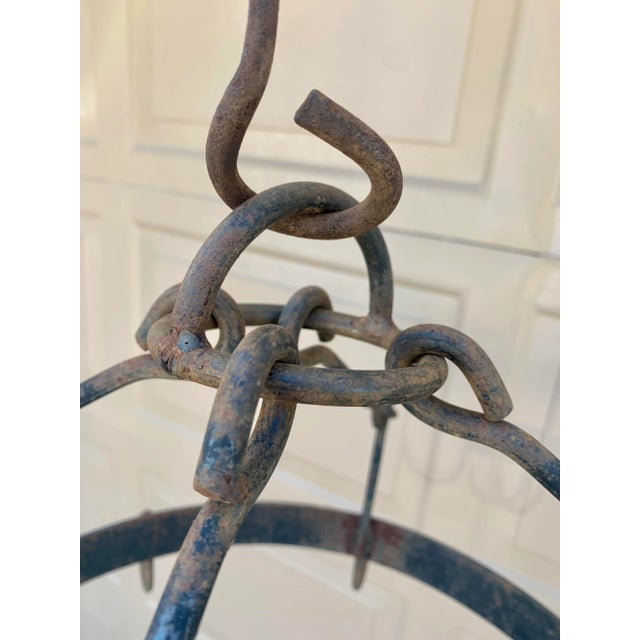 Early 19th Century Handwrought Iron Game Rack or Hanging Pot Rack For Sale - Image 12 of 13