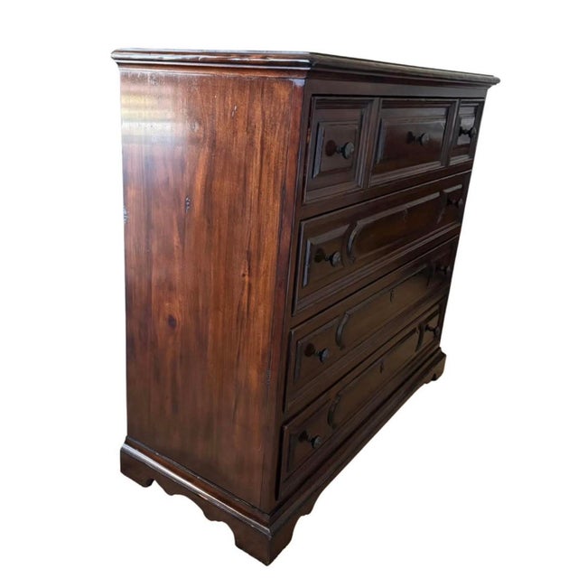 Brown Bernhardt Ravello Distressed Walnut 4 Drawer Media Chest Dresser For Sale - Image 8 of 10