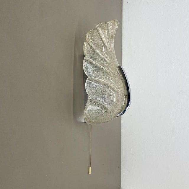 Large Murano Ice Glass Wall Light Sconce from SÖLKEN Leuchten, Germany, 1970s For Sale - Image 13 of 18