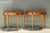 Mid 20th Century Vintage Regency Sunburst Burl Wood Demilune Tables - A Pair For Sale - Image 5 of 12