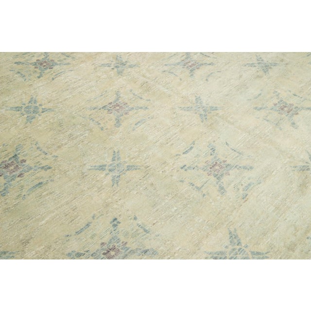 Handmade Beige Modern Oushak Style Wool Rug With Allover Pattern For Sale - Image 9 of 9