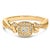 14K Yellow Gold Plated .925 Sterling Silver 1/10 Cttw Round-Cut Diamond Composite Halo Engagement Ri For Sale