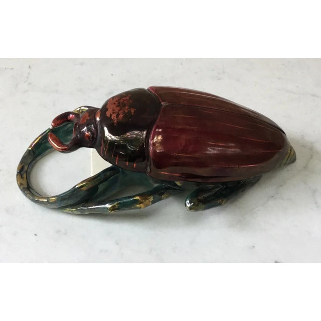 Majolica insect Wall pocket signed Fives Lille circa 1890.