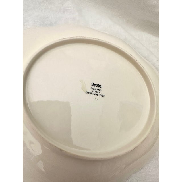 Spode Vintage Spode England "Christmas Tree" Handled Serving Dish For Sale - Image 4 of 4