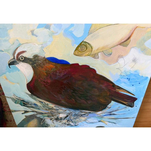 “Dinner Coming” an Osprey Painting by LWren Walraven For Sale - Image 9 of 10