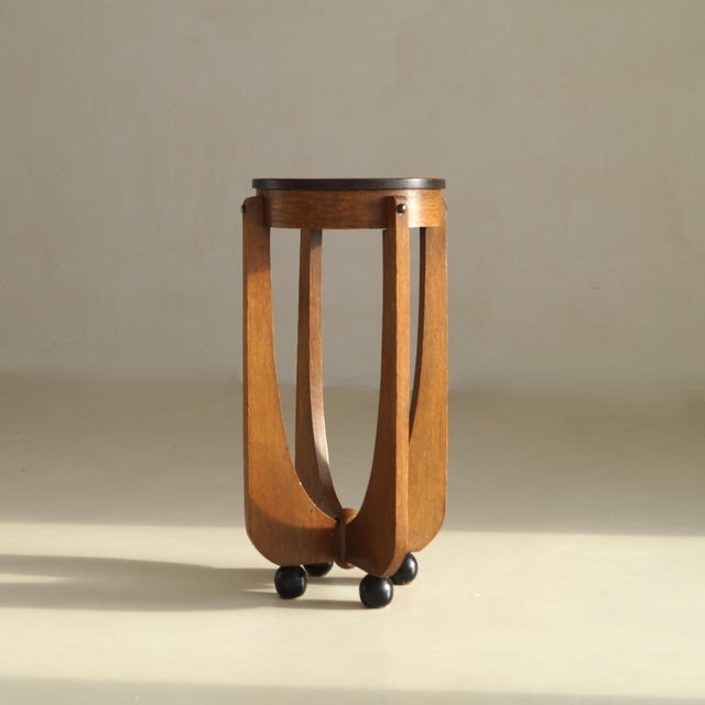 1920s Dutch Amsterdam School Art Deco Sculptural Table on Ball Feet, 1920s For Sale - Image 5 of 18