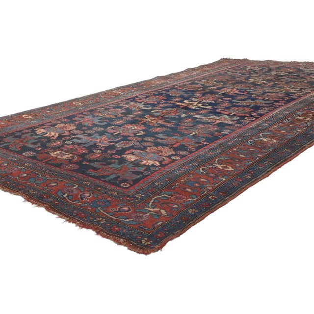 76771 Antique Persian Bijar Rug, 05'03 x 09'07. Timelessly classic meets decidedly dapper in this antique Persian Bijar...