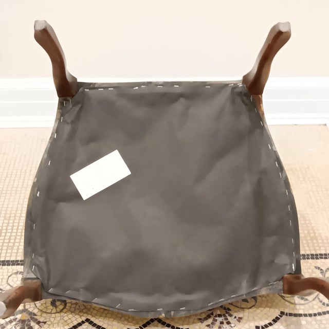 Vintage Italian Chateau d'Ax Spa Leather Arm Chair With Brass Nailhead Trim For Sale - Image 18 of 18