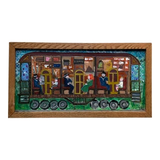 1980s Outsider Art: Framed Oil Painting For Sale