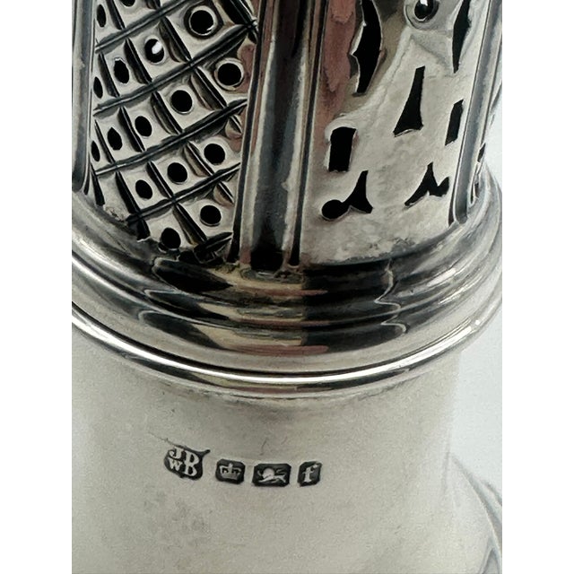 Late 19th Century Muffineer or Caster Shaker. English Sterling Silver. Sheffield 1898. James Dixon For Sale - Image 5 of 5