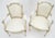 Pair of Directoire French Open Arms Painted Frames Arm Chairs For Sale - Image 6 of 13