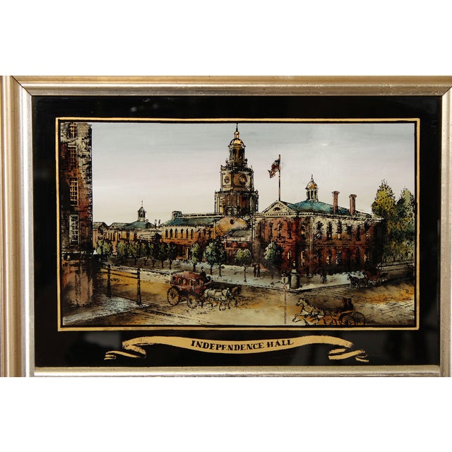 Independence Hall Reverse Painted Trumeau Mirror For Sale In Philadelphia - Image 6 of 12