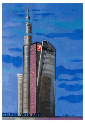 Carlo Massimo Franchi, Milan Flies High, Mixed Media on Opal Acrylic Glass